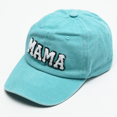MAMA Chenille Patch Cap - Washed Turq - AT NOON STORE