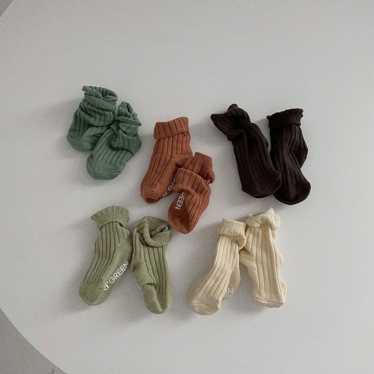 Kids 5pk Pistachio Socks (3m-5y) - AT NOON STORE