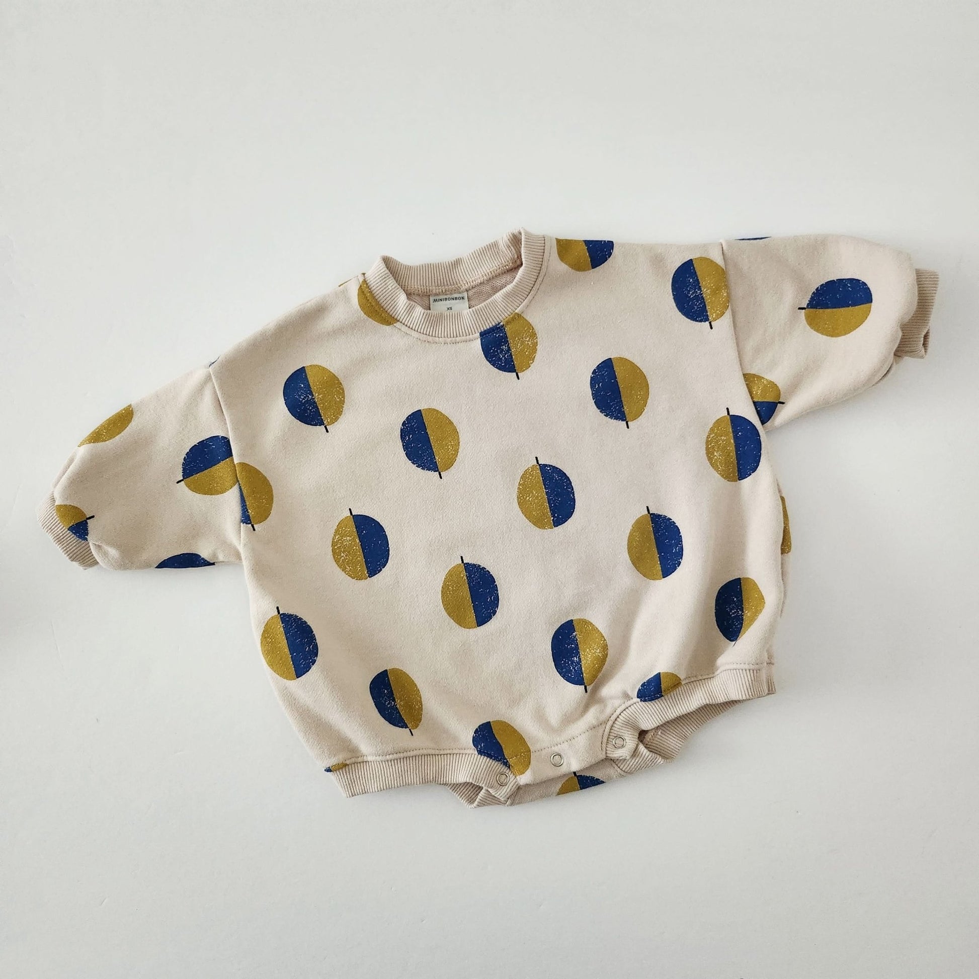 Toddler Balloon Print Sweatshirt Romper (3m - 3y) - Beige kids outfit