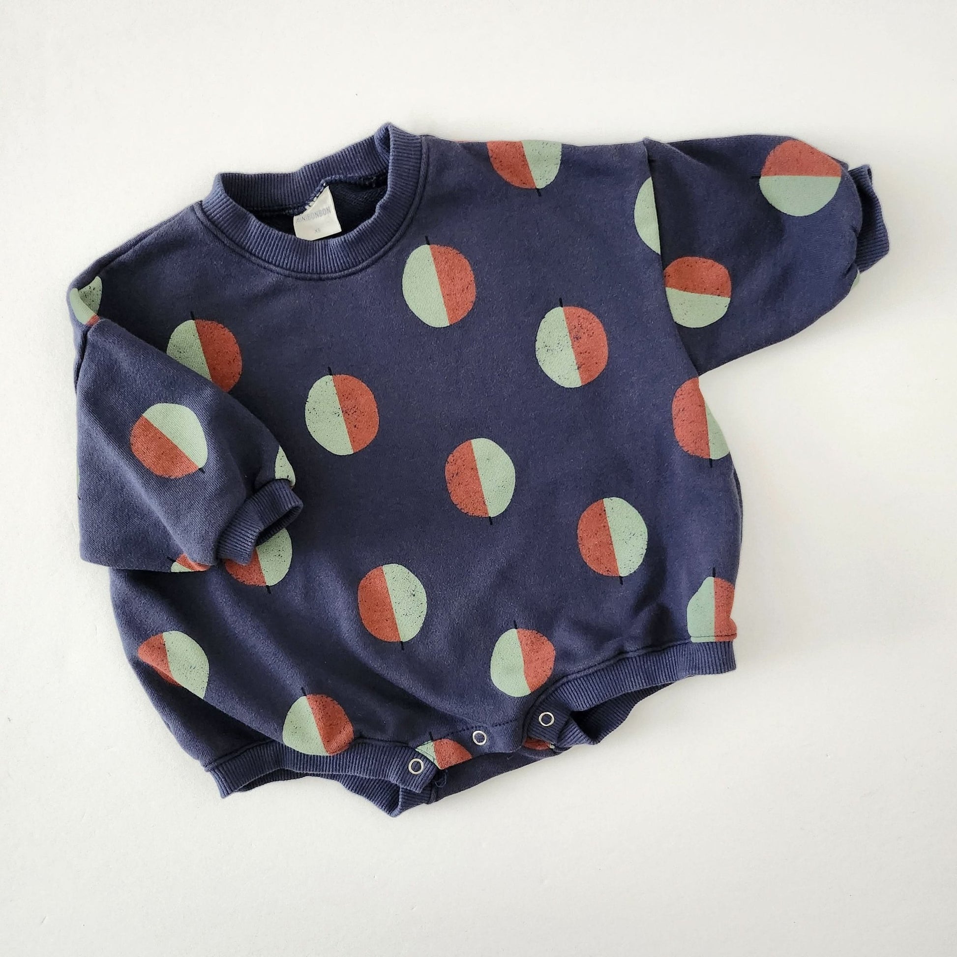Toddler Balloon Print Sweatshirt Romper (3m - 3y) - Navy kids outfit