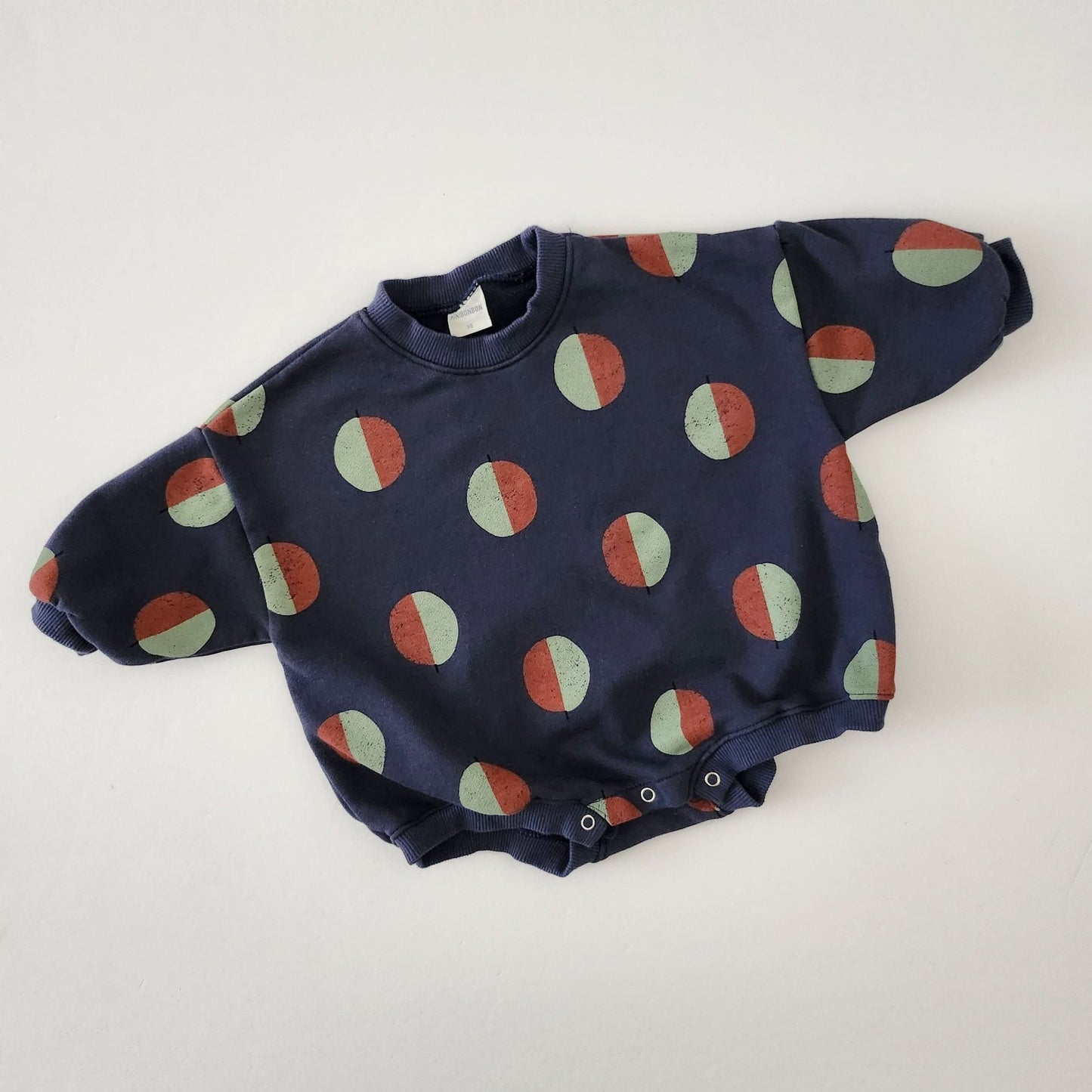 Toddler Balloon Print Sweatshirt Romper (3m - 3y) - Navy kids outfit