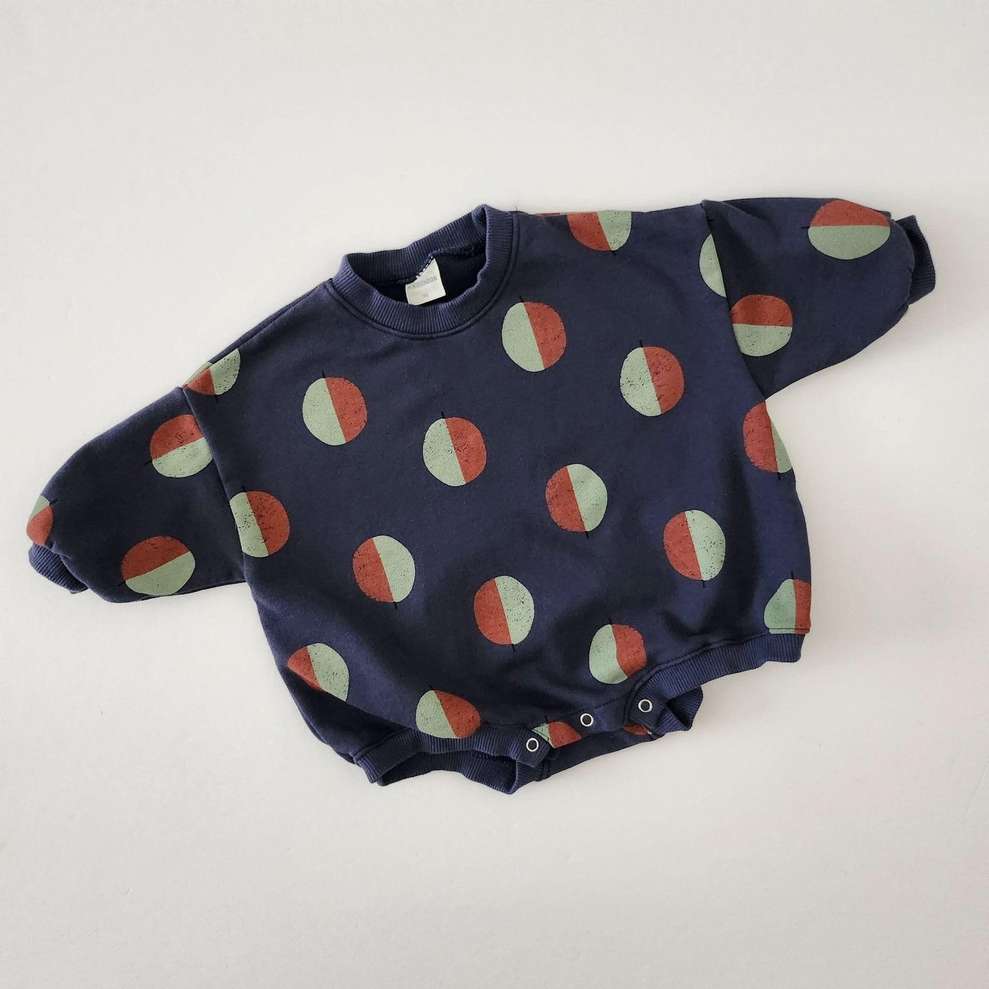 Toddler Balloon Print Sweatshirt Romper (3m - 3y) - Navy kids outfit