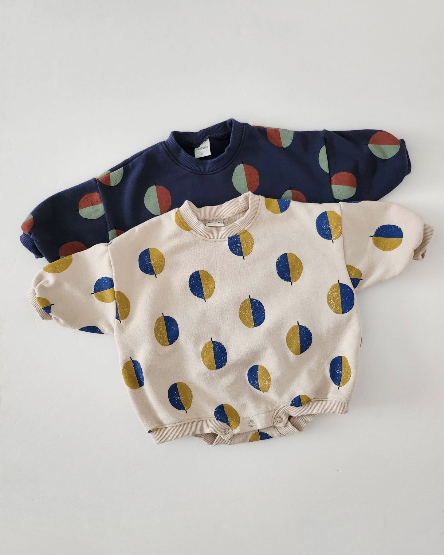 Toddler Balloon Print Sweatshirt Romper (3m - 3y) - Navy kids outfit