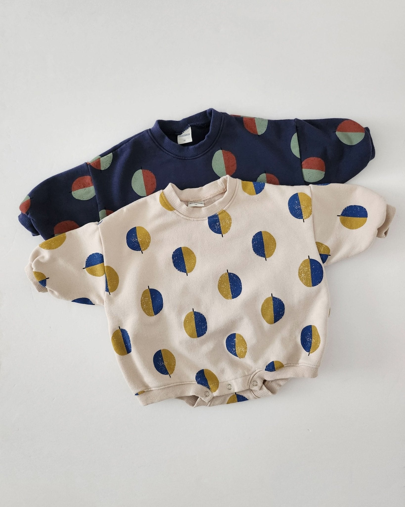 Toddler Balloon Print Sweatshirt Romper (3m - 3y) - Navy kids outfit