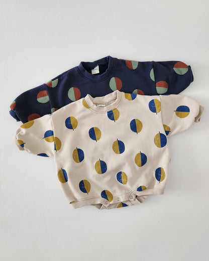 Toddler Balloon Print Sweatshirt Romper (3m - 3y) - Navy kids outfit