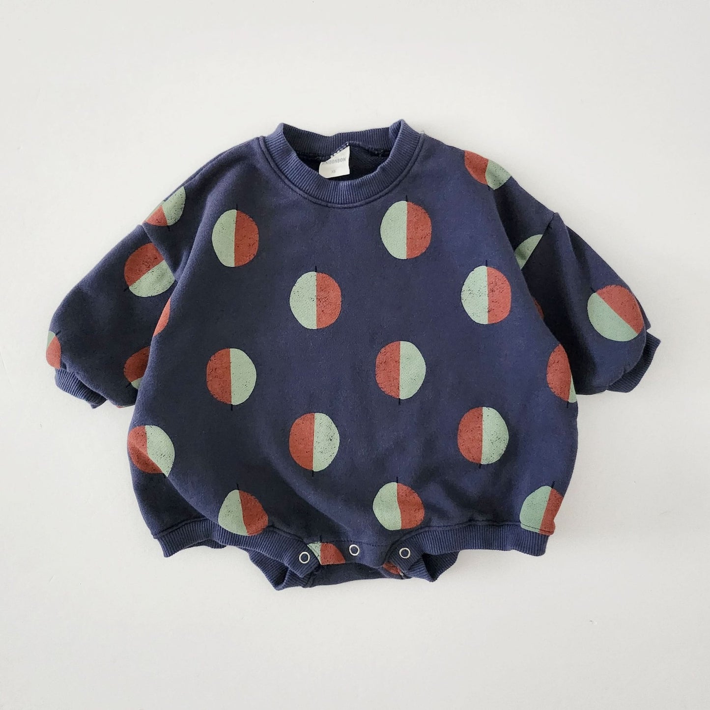 Toddler Balloon Print Sweatshirt Romper (3m - 3y) - Navy kids outfit