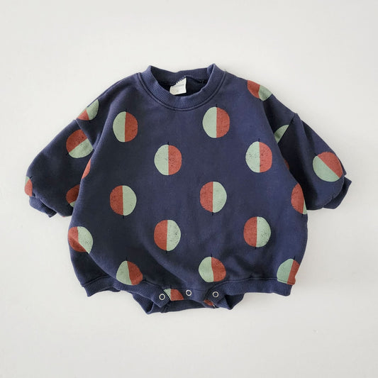 Toddler Balloon Print Sweatshirt Romper (3m - 3y) - Navy kids outfit
