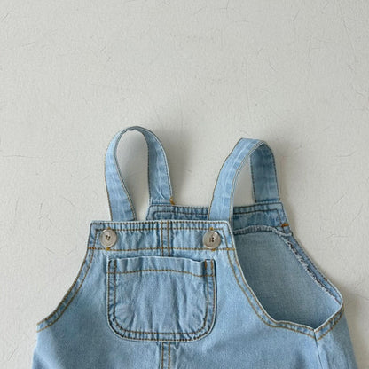 Toddler Land Denim Shortalls (1 - 5y) - Blue kids outfit