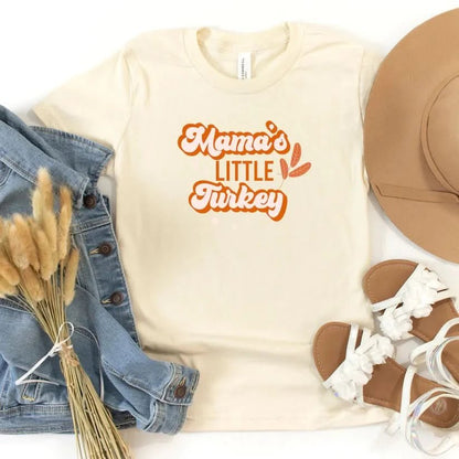 Toddler Mama's Little Turkey Tee (2 - 5T) - Cream kids outfit