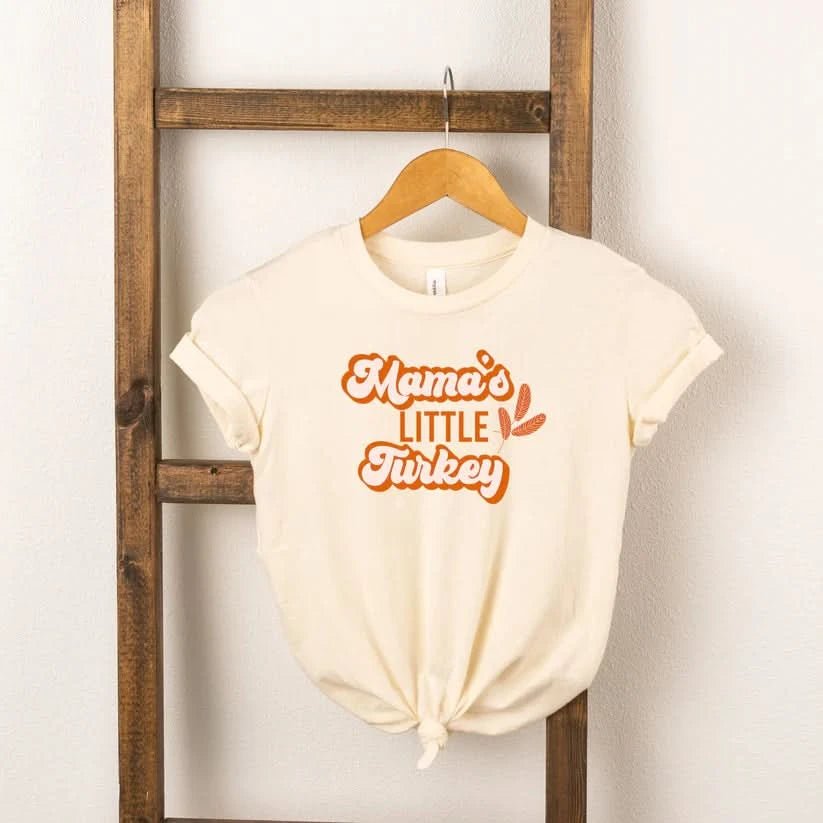 Toddler Mama's Little Turkey Tee (2 - 5T) - Cream kids outfit