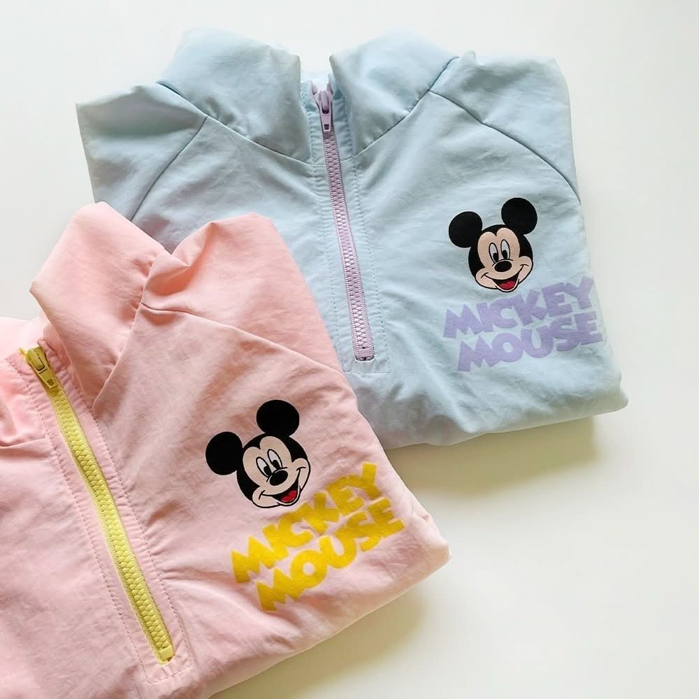 Toddler Mickey Half - Zip Pullover, Jogger Pants, and Shorts Set (1 - 5y) - Mint kids outfit