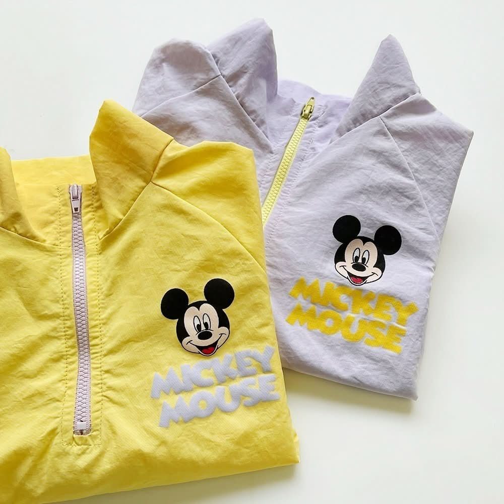 Toddler Mickey Half - Zip Pullover, Jogger Pants, and Shorts Set (1 - 5y) - Purple kids outfit