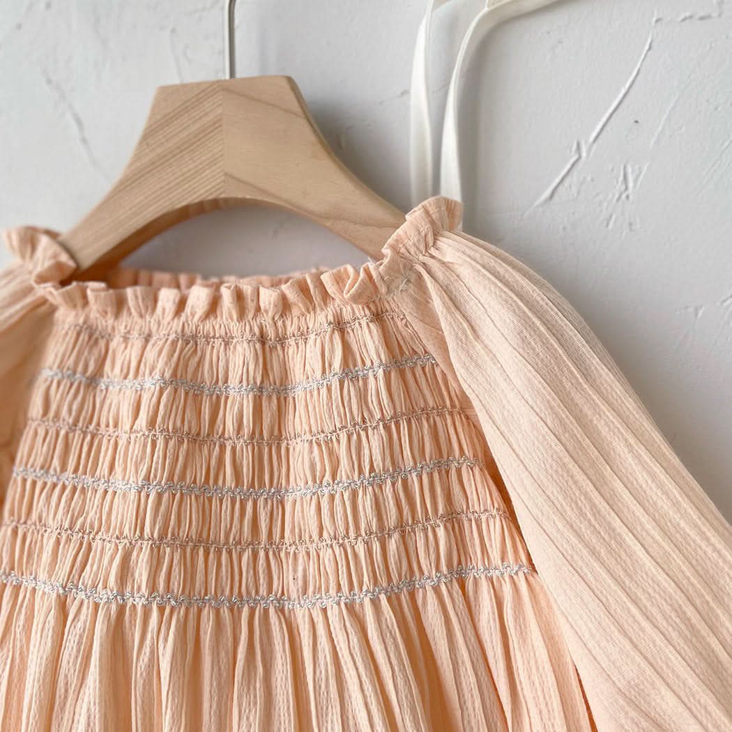 Toddler Milk Smocked Bodice Dress (3m - 2y) - Apricot kids outfit