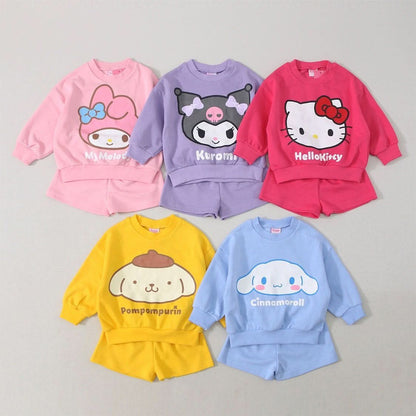 Toddler Sanrio Sweatshirt and Shorts Set (1 - 5y) - Yellow kids outfit