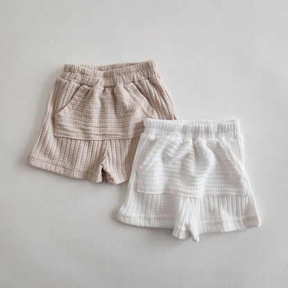 Toddler Short Sleeve Ribbed Pocket T-Shirt and Shorts Set (0 - 5y) - 2 Colors kids outfit