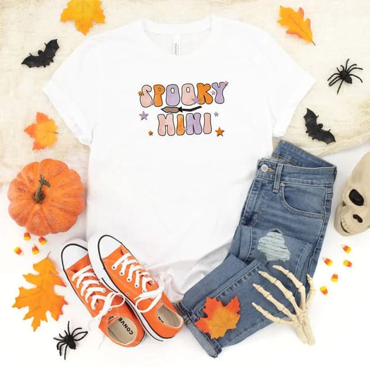 Toddler Spooky Mini Tee (2 - 5T) - White kids outfit