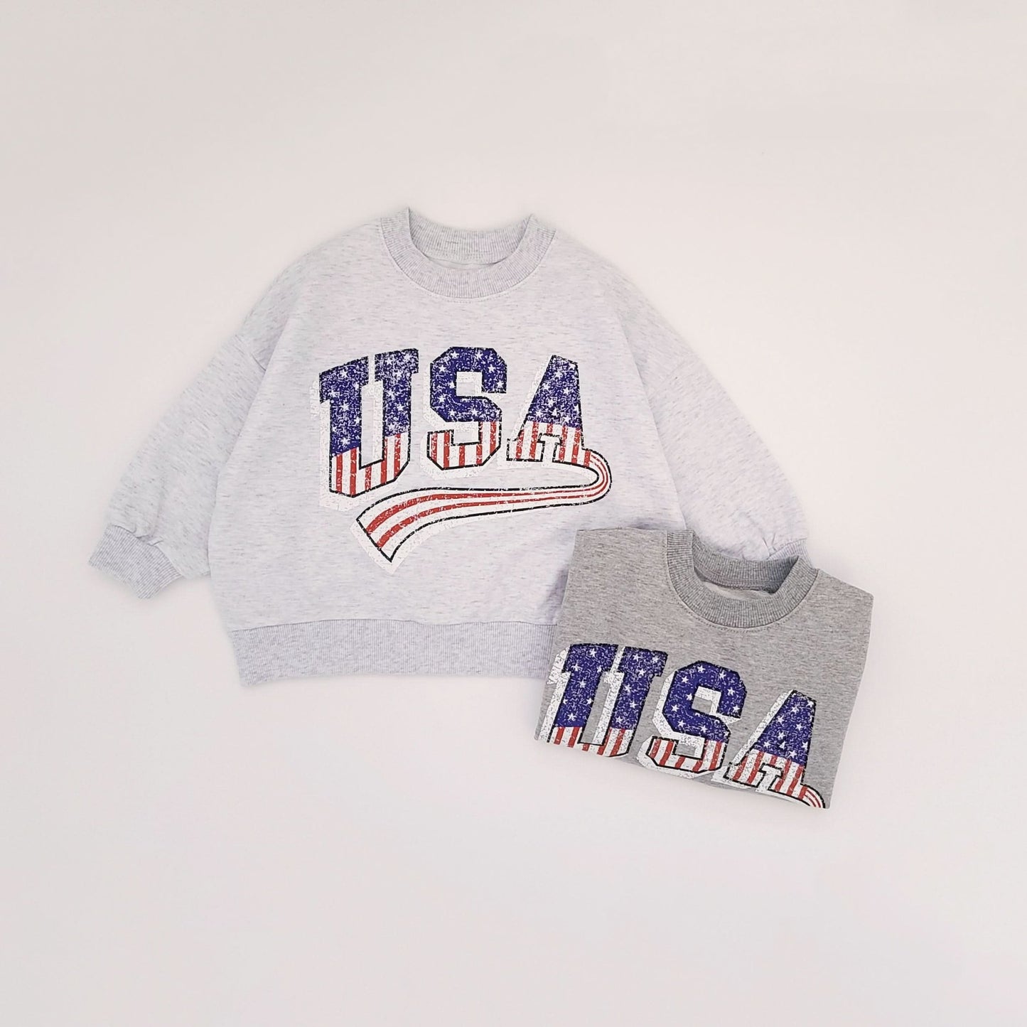 Toddler USA Sweatshirt (4-5y, Mommy) - Dark Heather Gray kids outfit