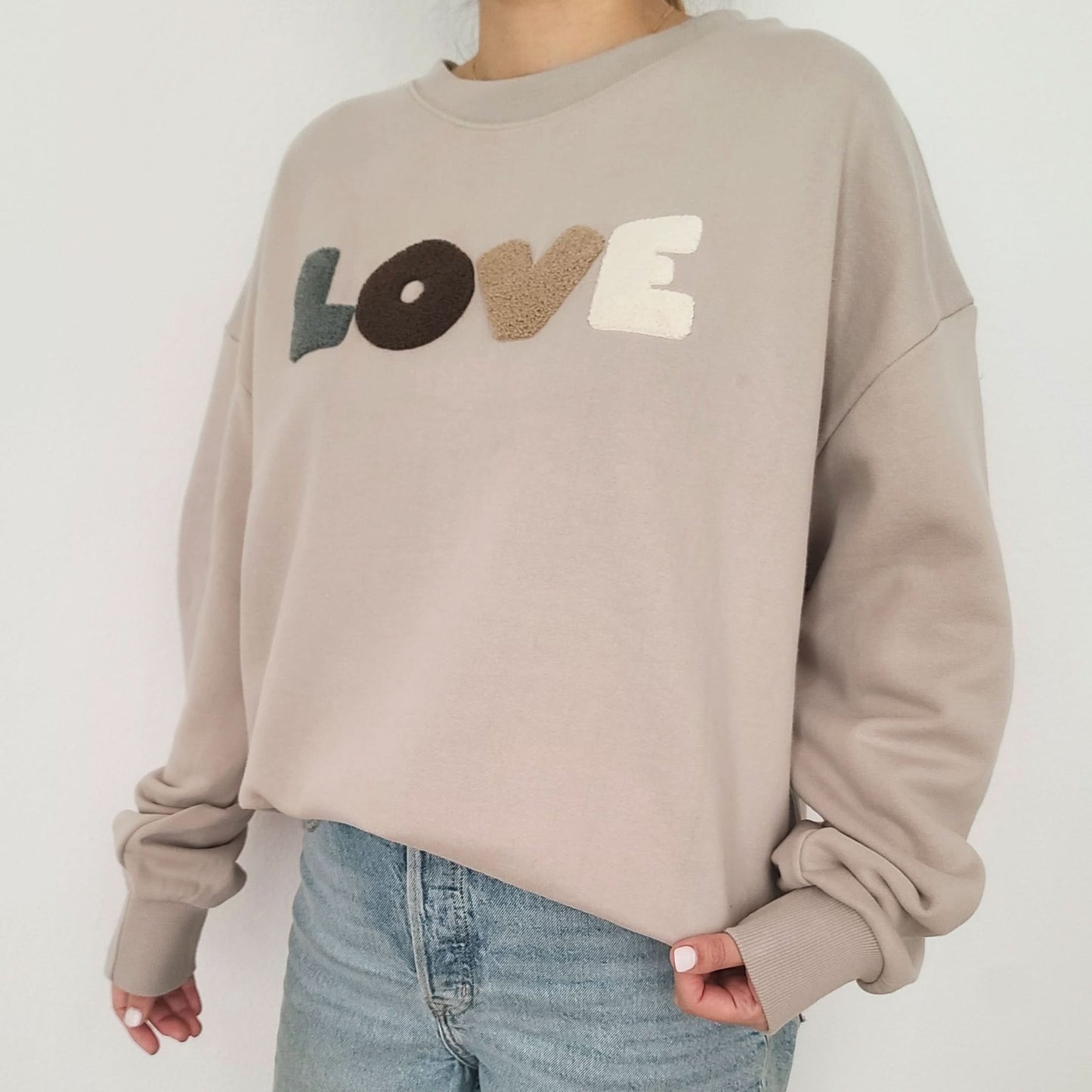 Toddler&Mom Original LOVE Sweatshirt (1 - 5y,Mom) - Cream kids outfit