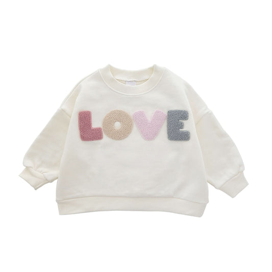 Toddler&Mom Original LOVE Sweatshirt (1 - 5y,Mom) - Cream kids outfit