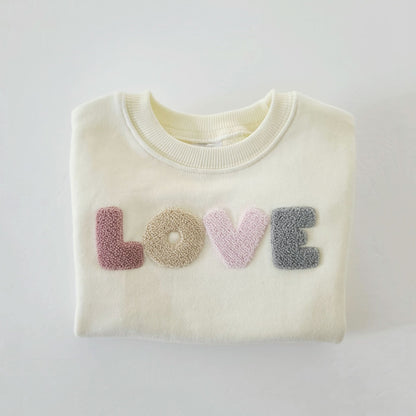 Toddler&Mom Original LOVE Sweatshirt (1 - 5y,Mom) - Cream kids outfit