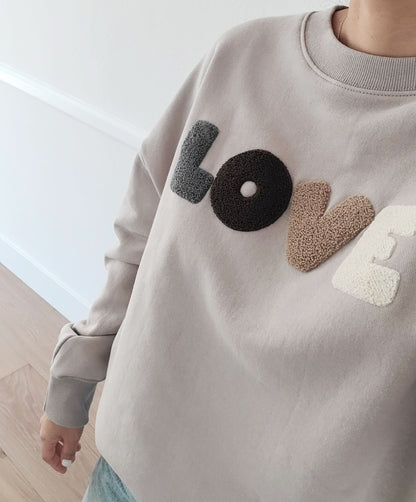 Toddler&Mom Original LOVE Sweatshirt (1 - 5y,Mom) - Gray kids outfit