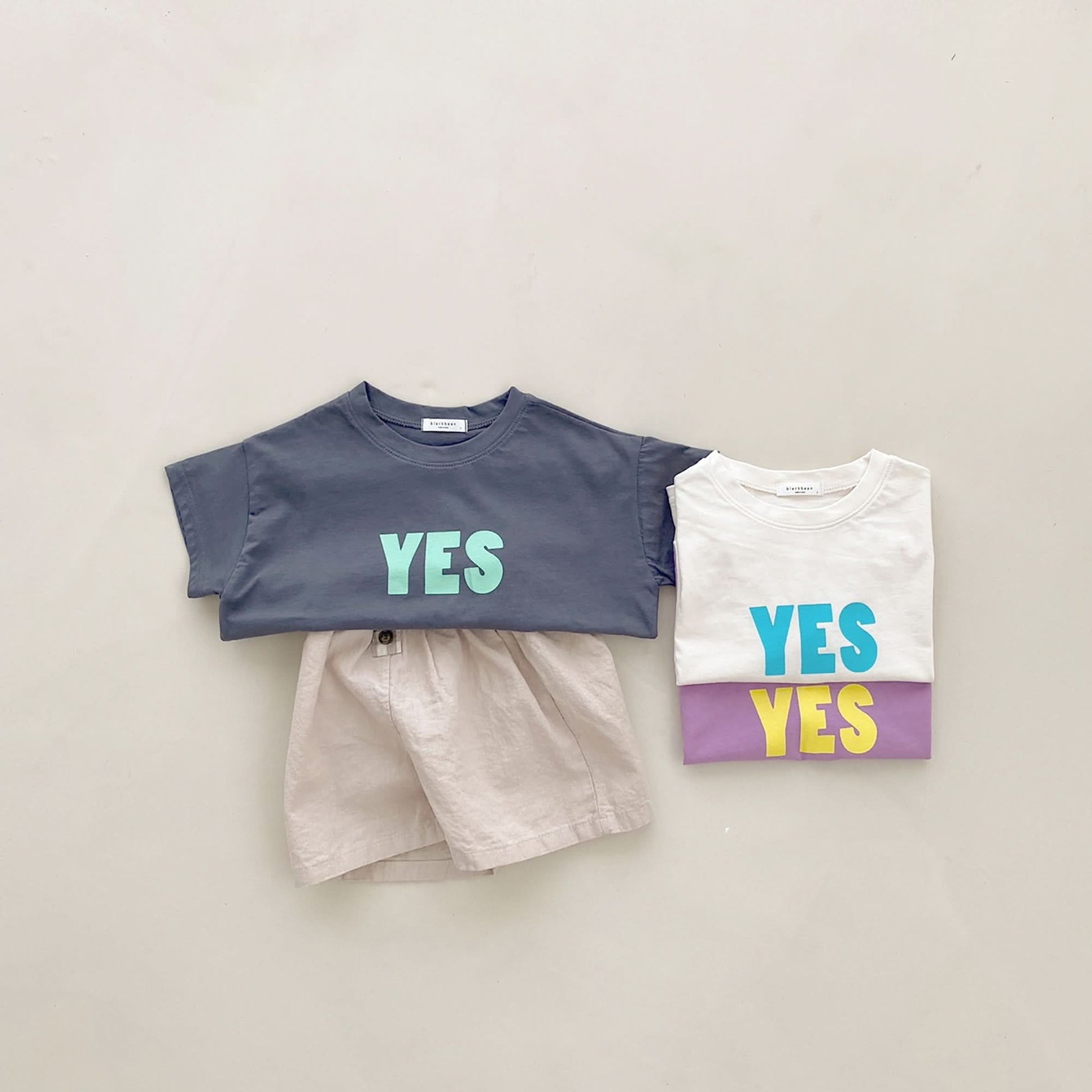 Toddler/Mom Yes Print Short Sleeve T-Shirt (2 - 7y, Mom) - Charcoal kids outfit