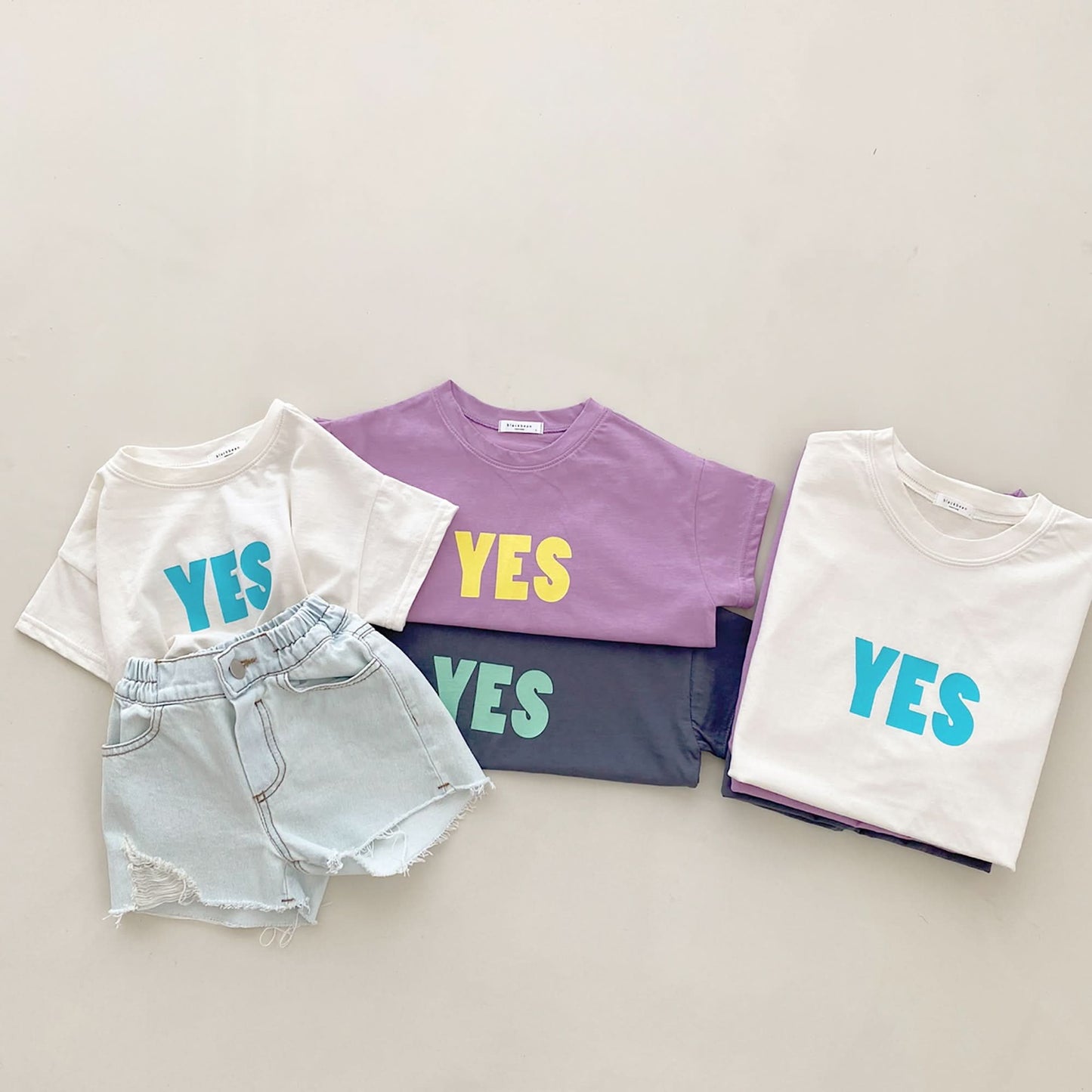 Toddler/Mom Yes Print Short Sleeve T-Shirt (2 - 7y, Mom) - Ivory kids outfit
