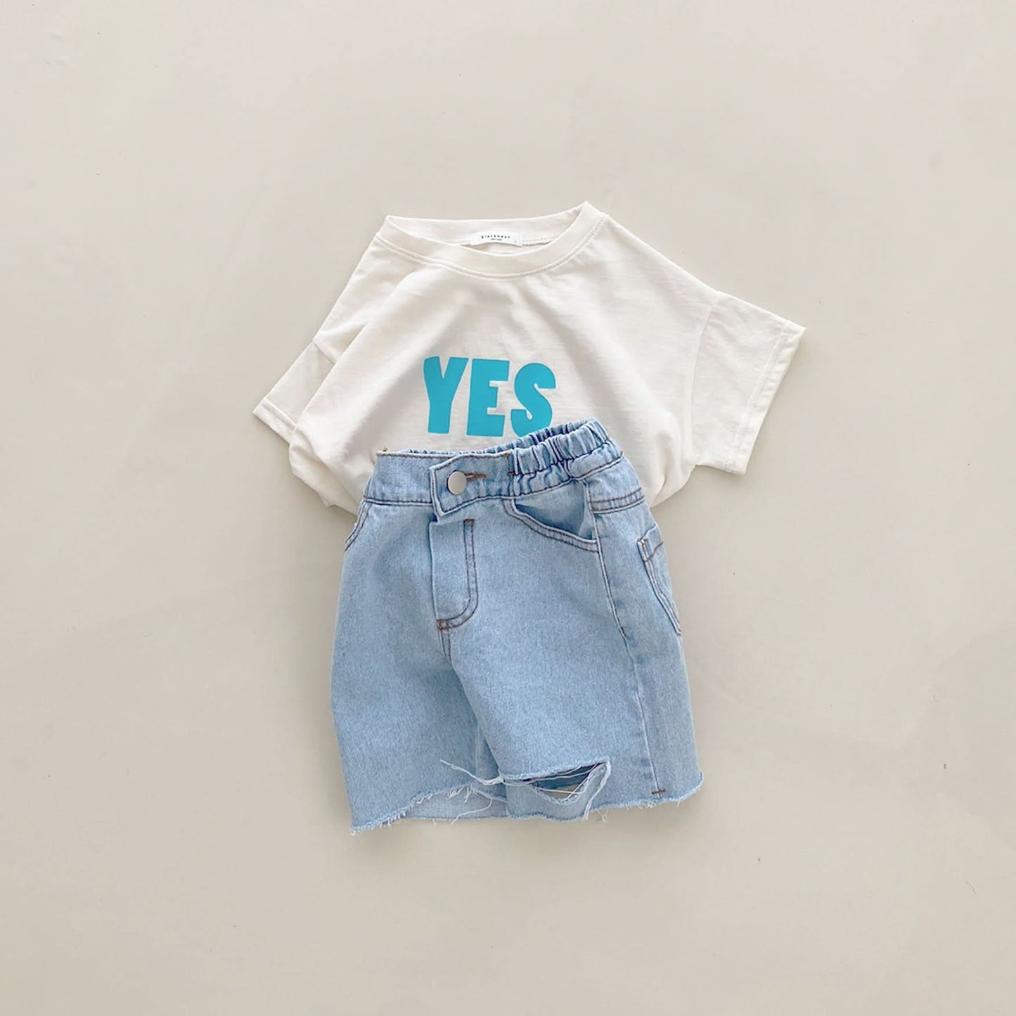 Toddler/Mom Yes Print Short Sleeve T-Shirt (2 - 7y, Mom) - Ivory kids outfit