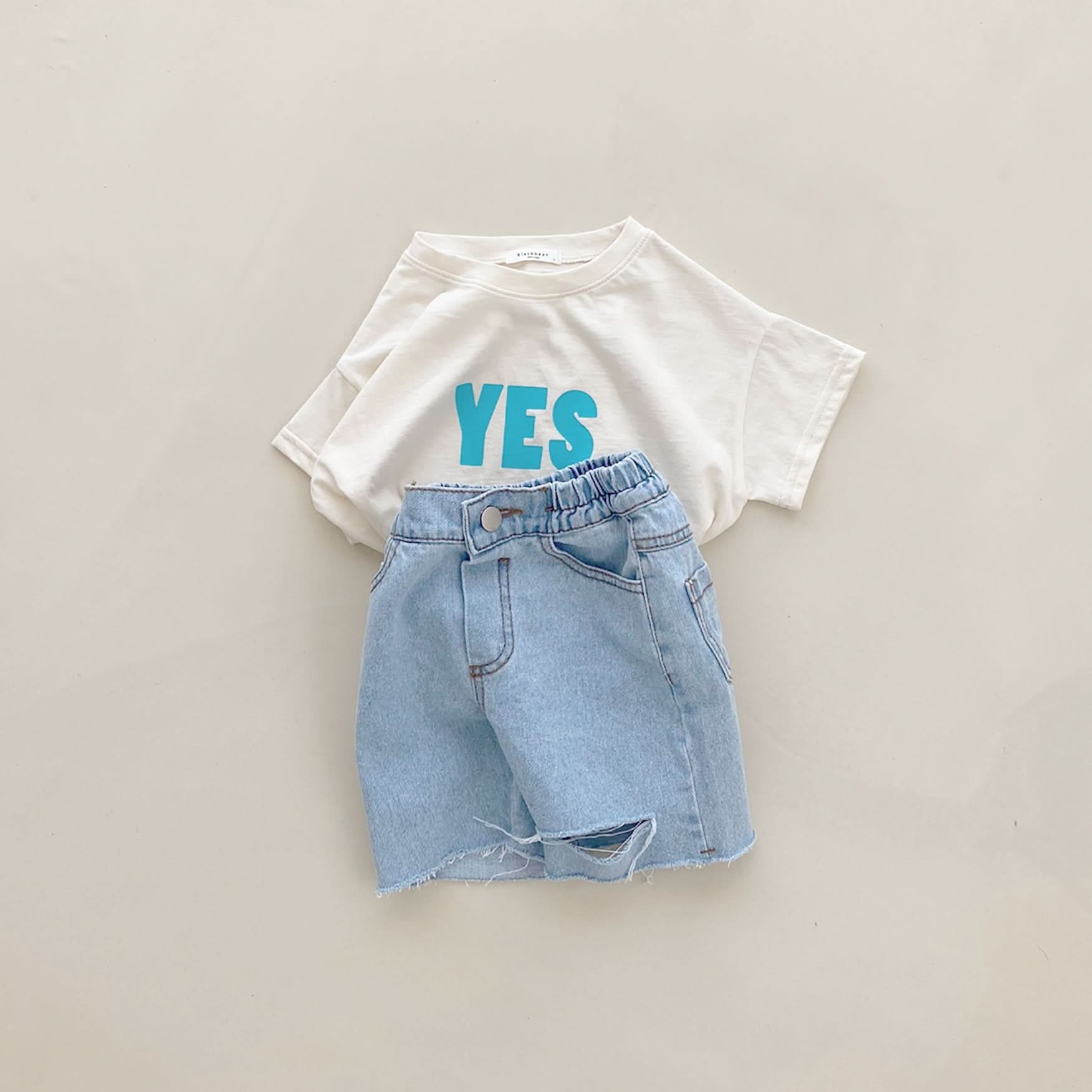 Toddler/Mom Yes Print Short Sleeve T-Shirt (2 - 7y, Mom) - Ivory kids outfit
