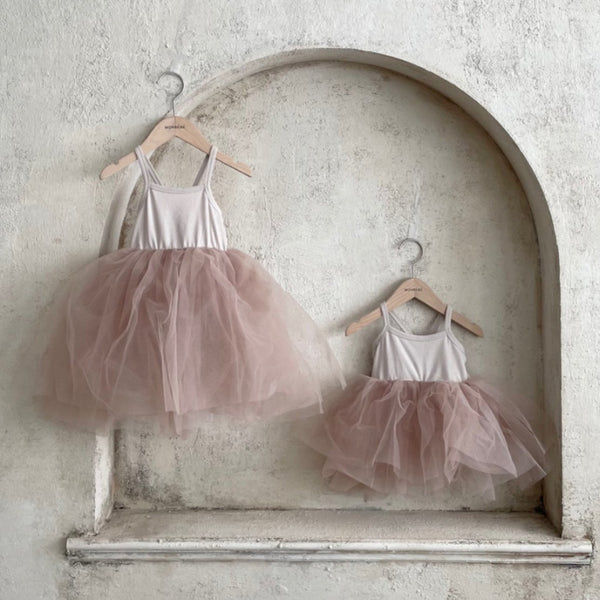 Baby Monbebe Tutu Dress with Snap Closure (3-24m) - Beige Pink - AT NOON STORE